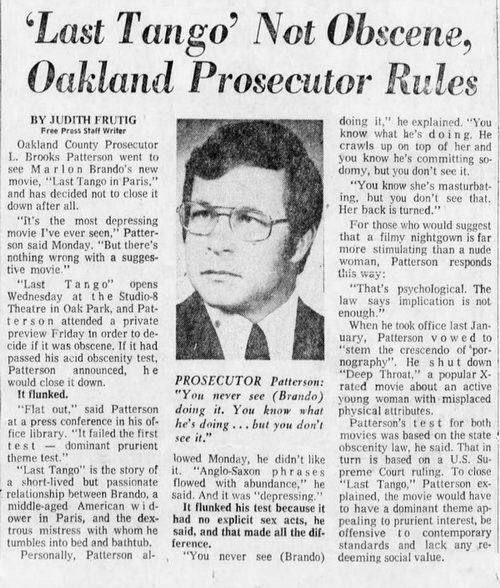 Studio 8 Theatre - April 1973 Article On Porn Case (newer photo)